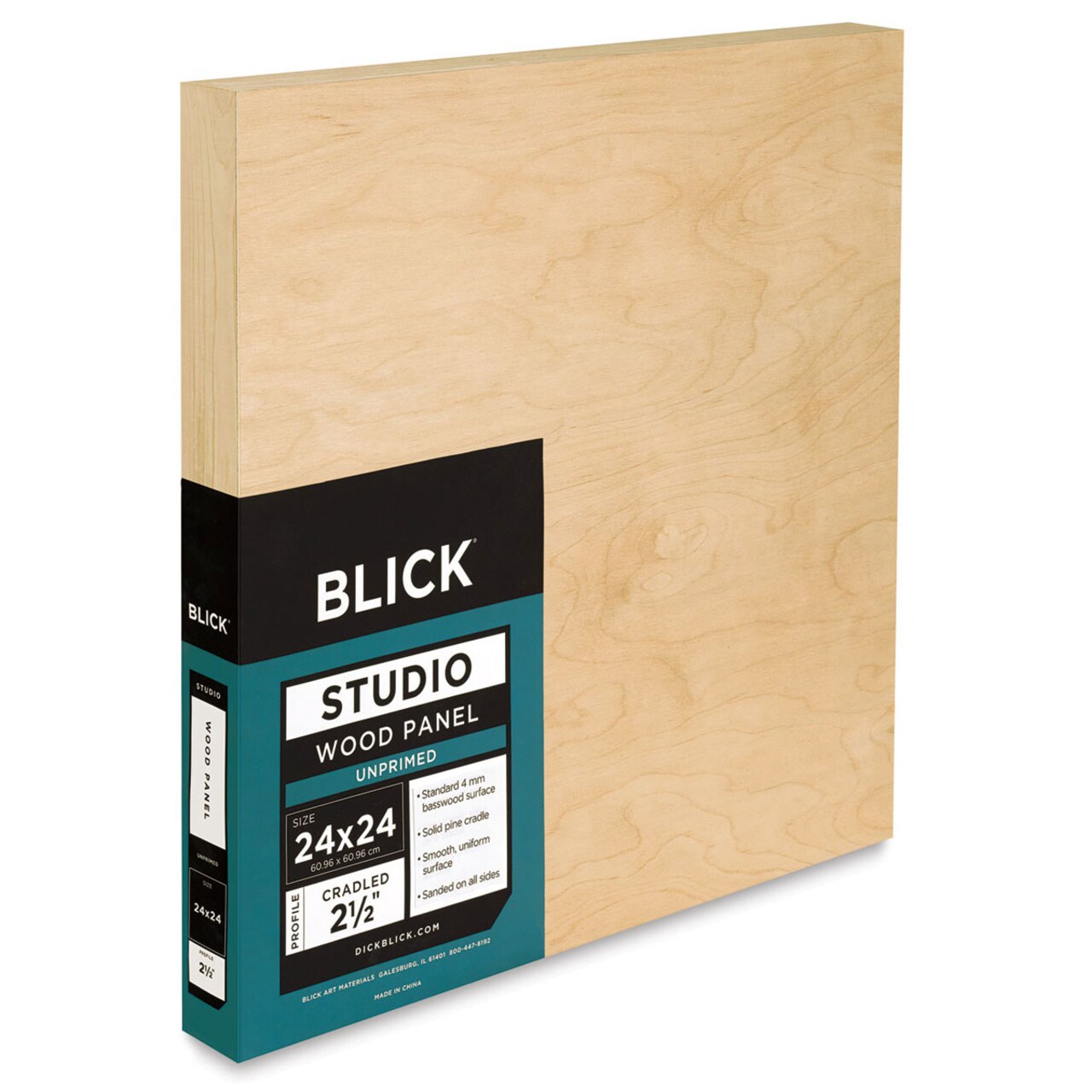 Blick Studio Artists' Wood Panels - Extra Deep Cradle Panel, 24" x 24", 2-1/2" Cradle